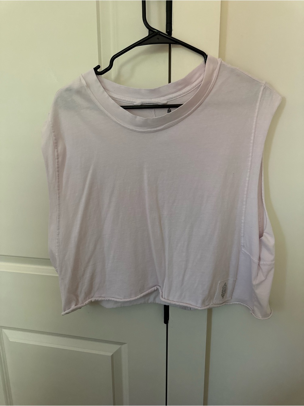 Free People Cropped Muscle Tee - Pale Pink